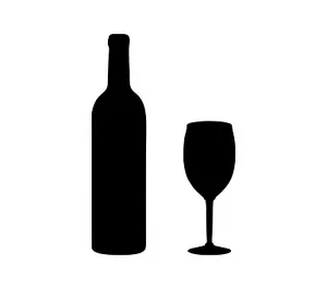 Wine Bottleand Glass Silhouette PNG image