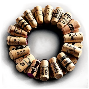 Wine Cork Craft Wreath PNG Rpb