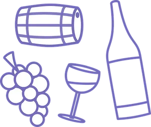 Wine Elements Vector Illustration PNG image