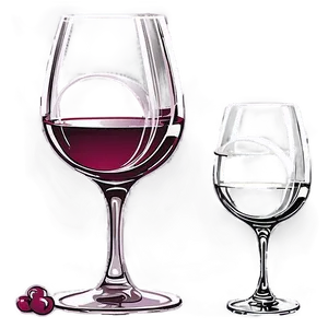 Wine Glasses With Pour Line PNG 06212024 PNG