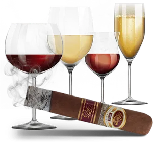 Wineand Cigar Elegance PNG image