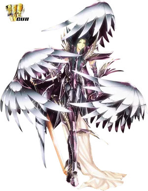 Winged_ Armor_ Anime_ Character PNG image