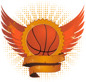 Winged Basketball Logo Design PNG image