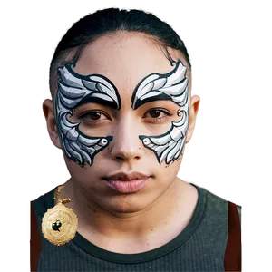 Winged Face Tattoo Png Yjl PNG image