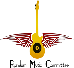 Winged Guitar Music Logo PNG