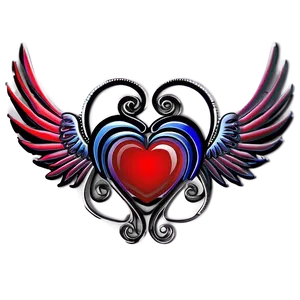 Winged Heart Outline Png Hmp PNG image