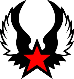 Winged Star Tattoo Design PNG