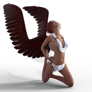 Winged Woman Artistic Pose