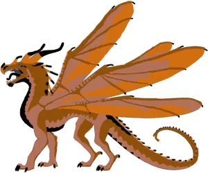 Wings_of_ Fire_ Orange_ Dragon_ Illustration PNG image