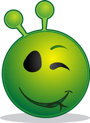 Winking Alien Emoji Graphic