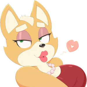 Winking_ Animated_ Fox_ Character PNG image