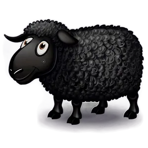 Winking Black Sheep Cartoon Png 06292024 PNG image