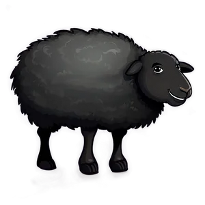 Winking Black Sheep Cartoon Png 37 PNG image