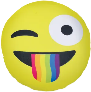 Winking Emoji With Rainbow Tongue Sticker PNG