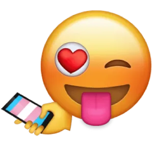 Winking Face Emojiwith Heartand Phone PNG image
