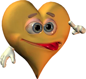 Winking Heart Emoji3 D PNG image