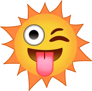 Winking Sun Emoji Summer Vibes