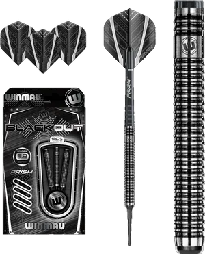 Winmau Blackout Dartand Packaging PNG image