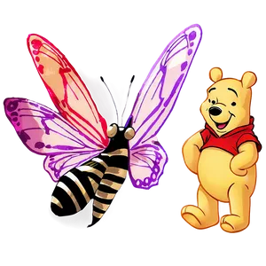 Winnie The Pooh And Butterfly Png 29 PNG image