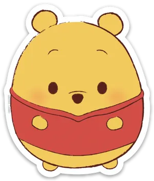 Winnie The Pooh Cute Sticker PNG image