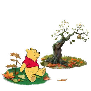 Winnie The Pooh Fall Scene Png 06212024 PNG image