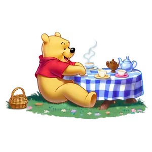 Winnie The Pooh Tea Party Scene Png Uks17 PNG image