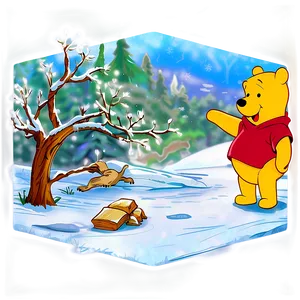 Winnie The Pooh Winter Scene Png Ssu PNG image