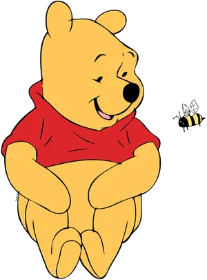 Winnie The Poohand Bee Illustration PNG