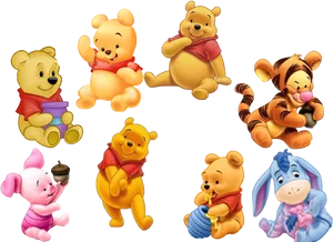 Winnie The Poohand Friends PNG image