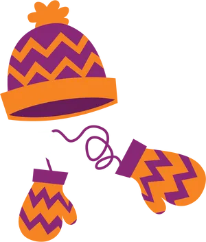 Winter Accessories Clipart Warm Hatand Mittens