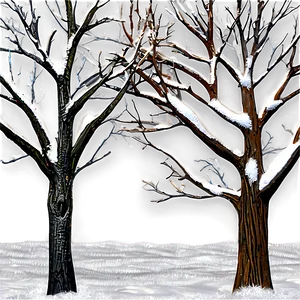 Winter Bare Trees PNG 31