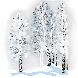 Winter Birch Trees Silhouette Png 06292024 PNG image