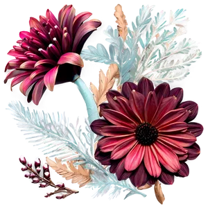 Winter Boho Flowers PNG 14