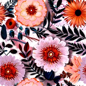 Winter Boho Flowers PNG Aur