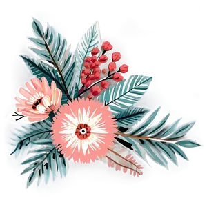 Winter Boho Flowers PNG Hty