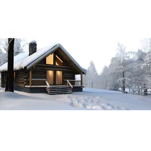 Winter Cabin Scene PNG 06292024 PNG