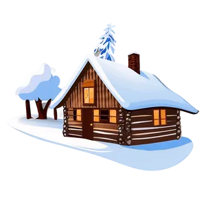 Winter Cabin Scene PNG Qku PNG