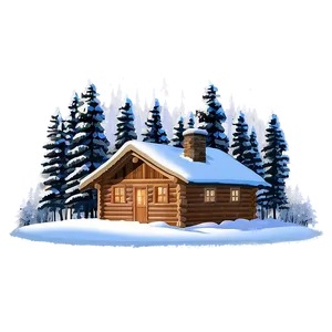 Winter Cabin Scene PNG Xuu PNG