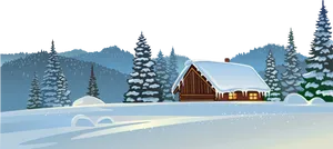Winter_ Cabin_ Snowscape PNG
