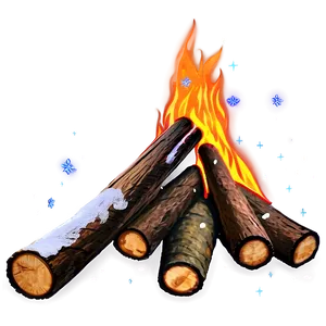Winter Campfire Scene PNG Oxo