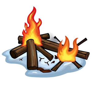 Winter Campfire Scene PNG Ran68