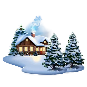 Winter Christmas Eve Snow Scene PNG 06252024 PNG