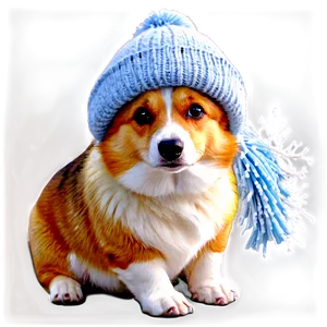 Winter Corgi PNG 94