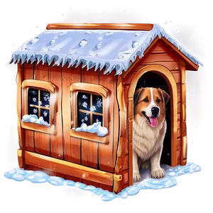 Winter Dog House PNG 06122024