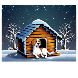 Winter Dog House PNG 79