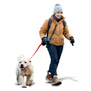 Winter Dog Walking Png 06252024 PNG image