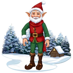 Winter Elf In Snowscape PNG 05232024
