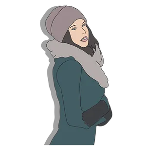 Winter Fashion Cartoon Woman Illustration