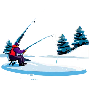 Winter Fishing Scene Png Qjt55 PNG image