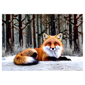 Winter Fox Scene Png 05062024 PNG image